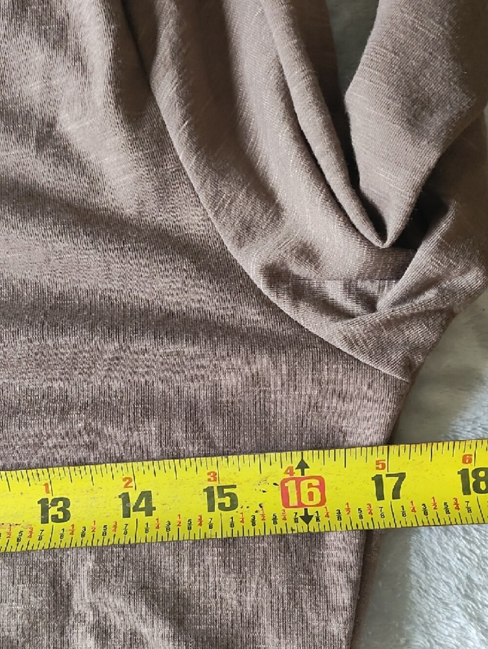 Ruched Long-Sleeve Olive Dress with Overlap Hem - Picture 7 of 13